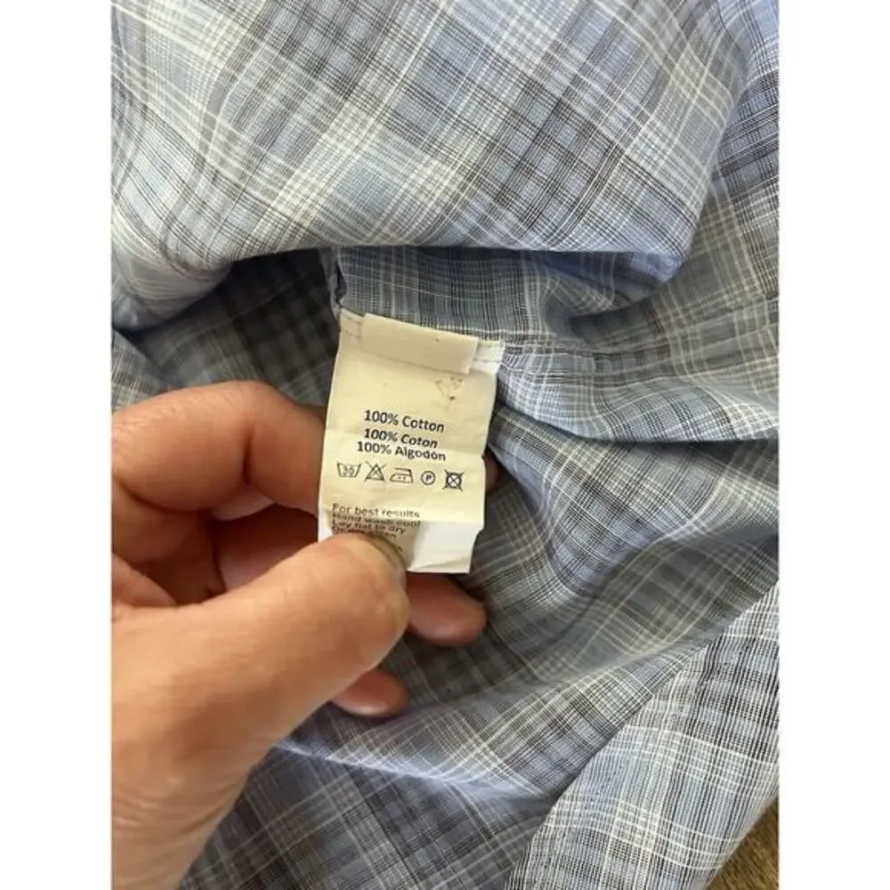 Peter Millar Shirt Mens Medium Summer Chambray Blue Striped Button Up - Picture 9 of 9